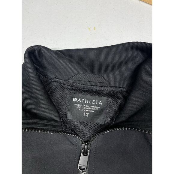 Athleta Full Zip Black Bomber Casual Light Weight Jacket Size Small - Picture 2 of 6
